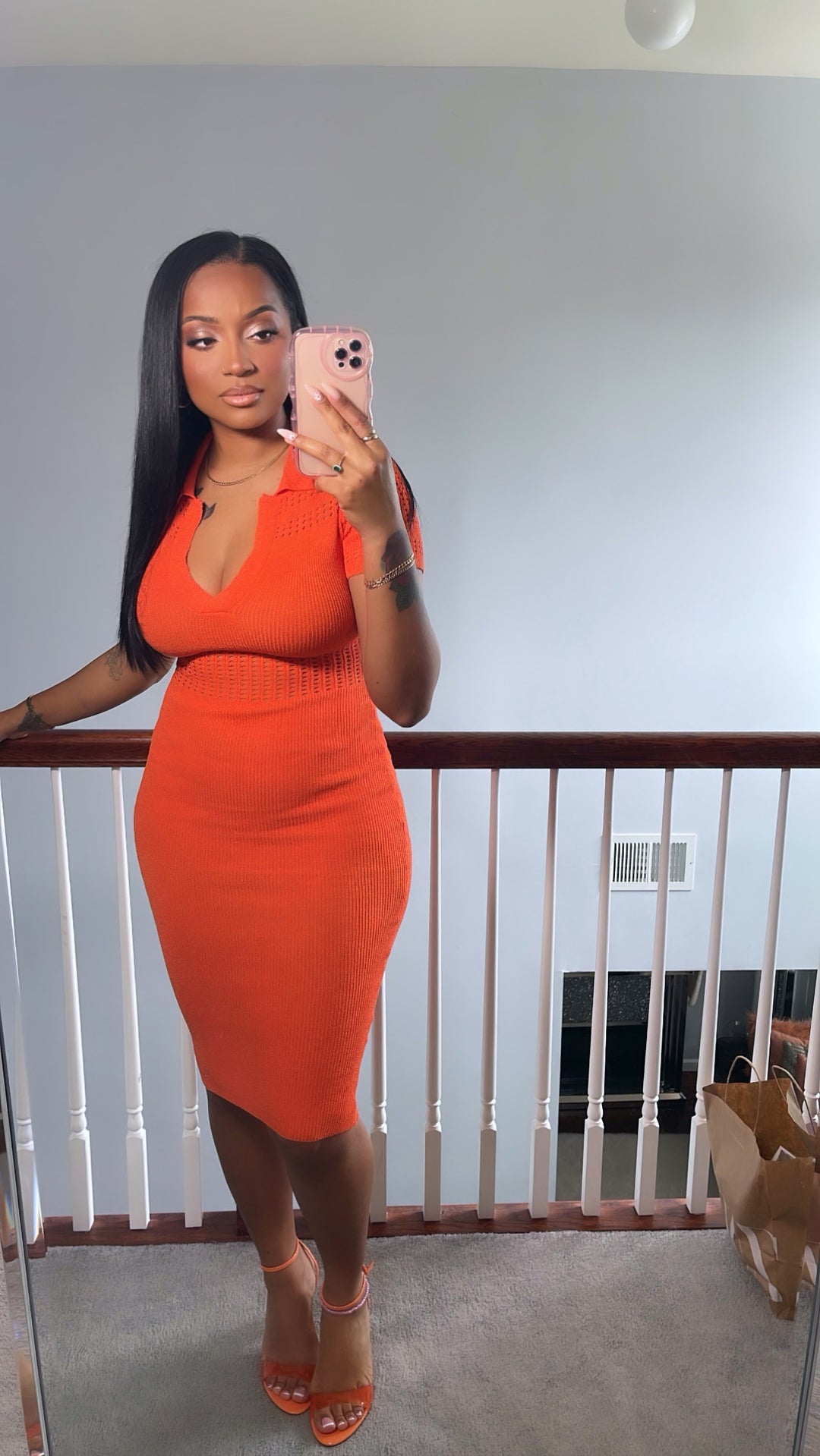 Summa Knit dress| Orange